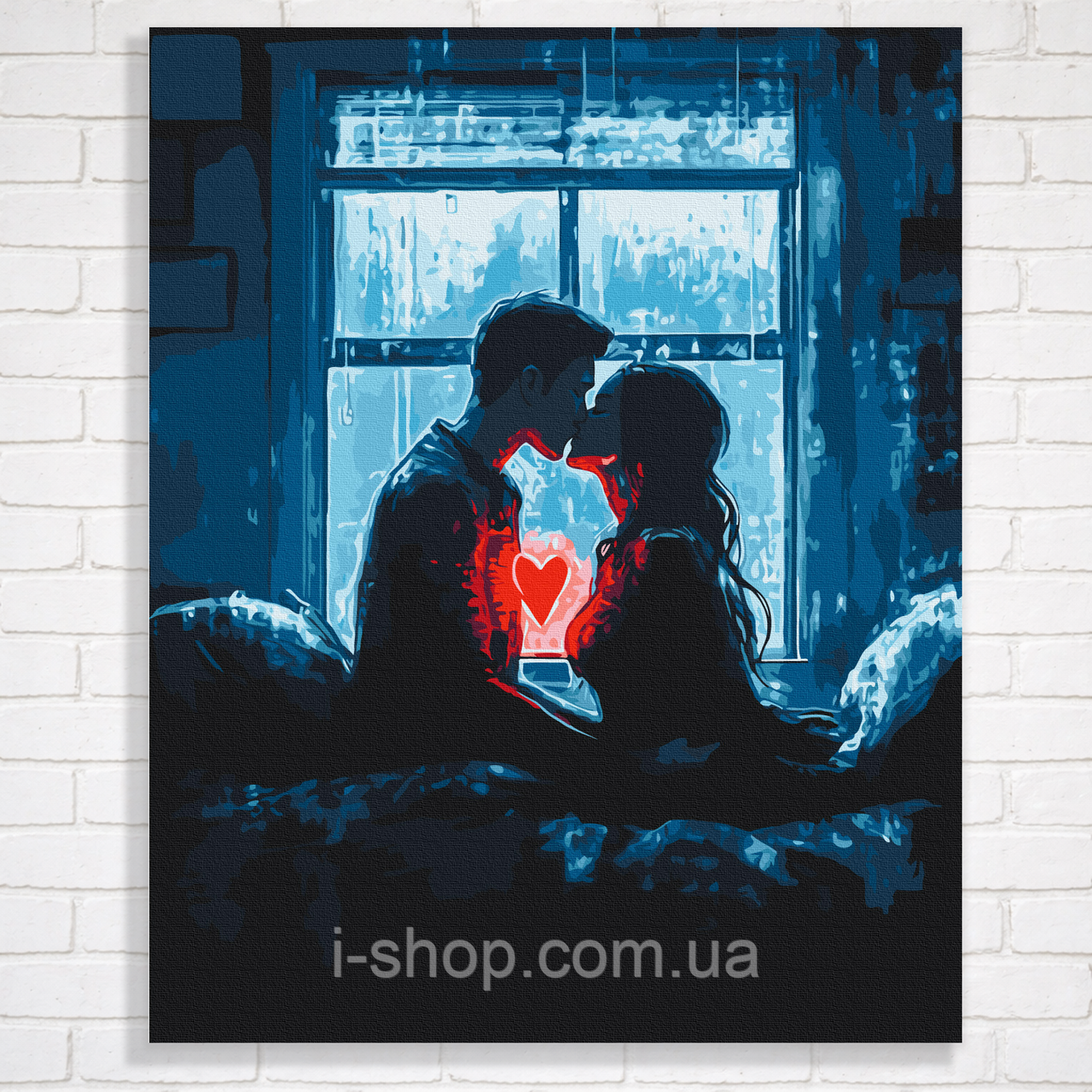 Картина за номерами з фарбами для дорослих на підрамнику 40x50 Серця що з’єдналися складна, фото 1