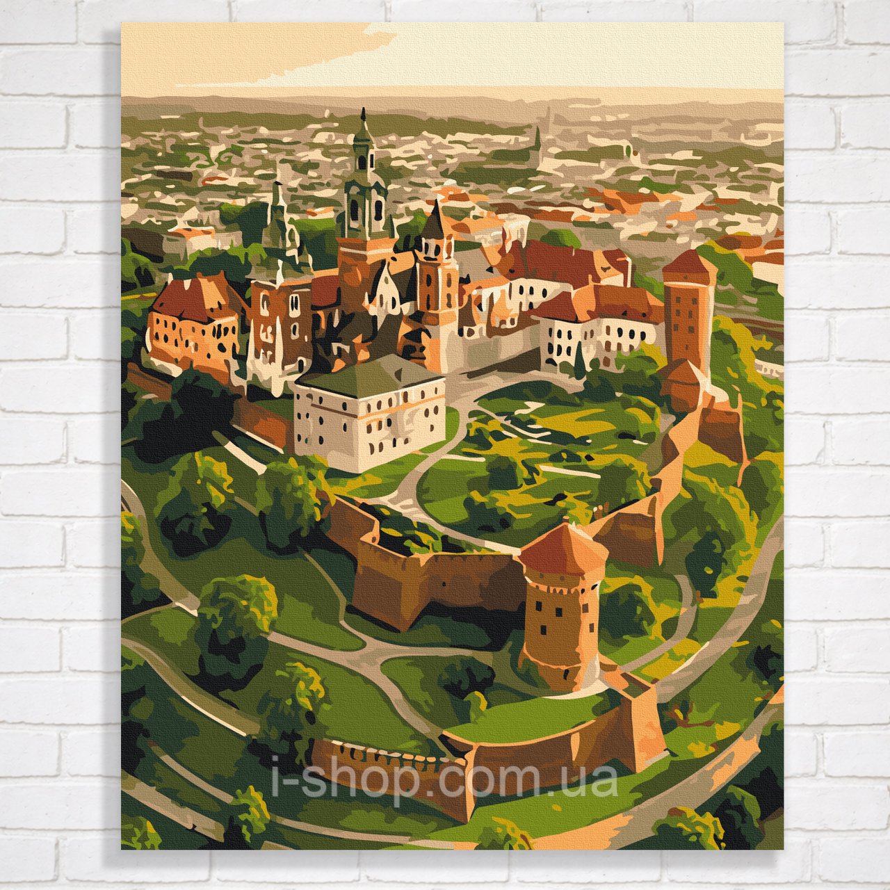 Картинка розмальовка за номерами для дорослих на підрамнику 40x50 Вавельський замок складна, фото 1