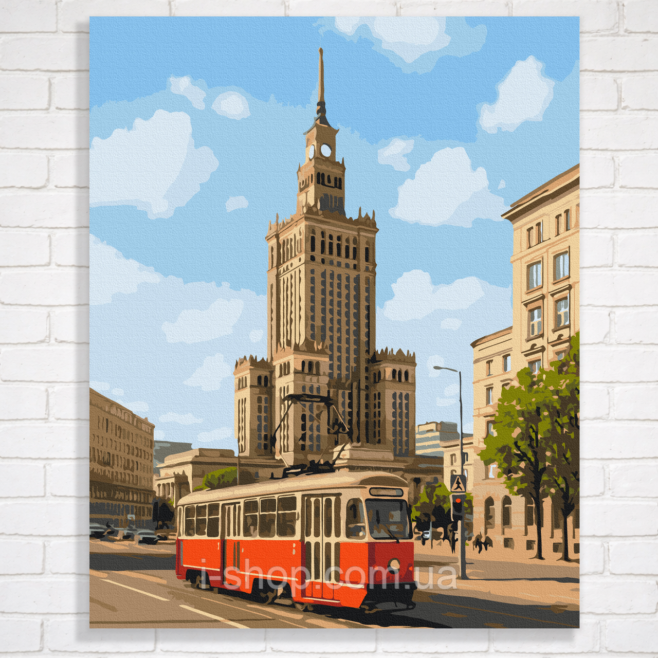 Картина за номерами для дорослих на підрамнику 40x50 Варшава вдень складна, фото 1