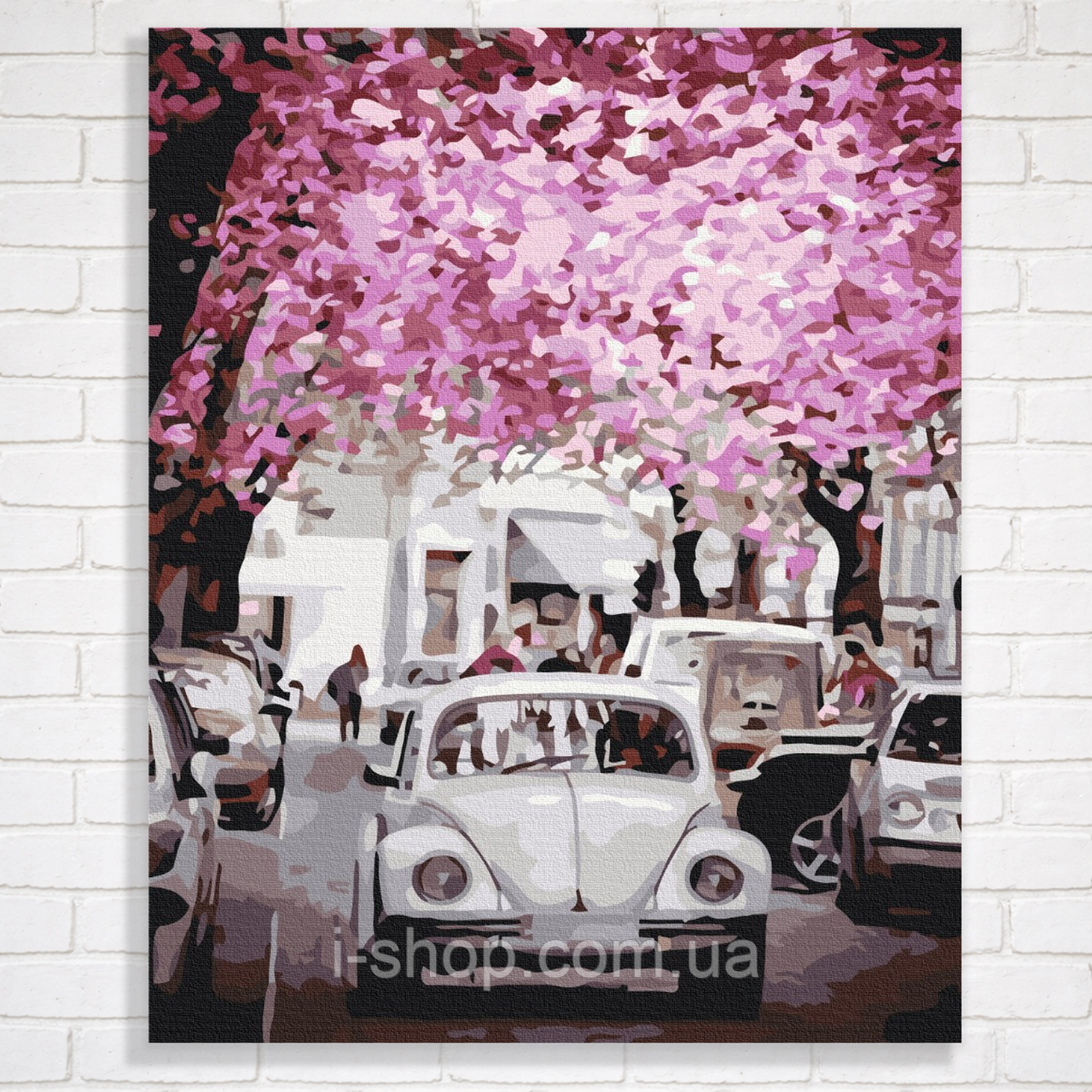 Картина за номерами для дорослих на дерев’яній основі 40x50 У місті весна складна, фото 1