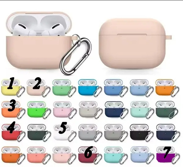Силіконовий чохол з карабіном для Apple Airpods Pro, Різні кольори