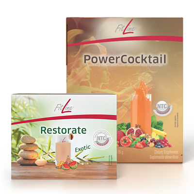 FitLine Power Cocktail (Activize + Basics) + Restorate Exotic Оптимальний базовий Сет №5
