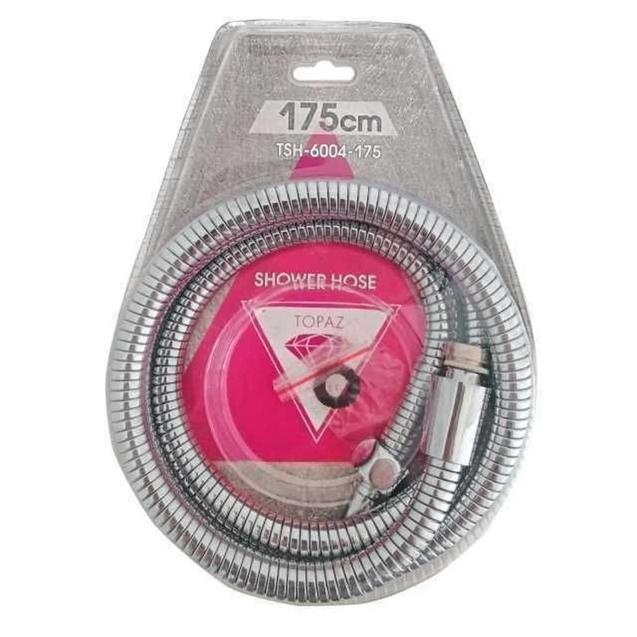 Шланг для душу TOPAZ TSH-6004-175 ПОСИЛЕНИЙ, покриття хром 175 см, Польща, фото 1