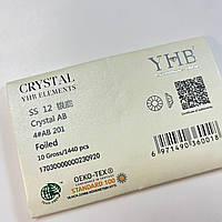 Стрази YHB Lux, колір Crystal AB, ss12 (3-3.2мм) ОПТ (~1440 шт)