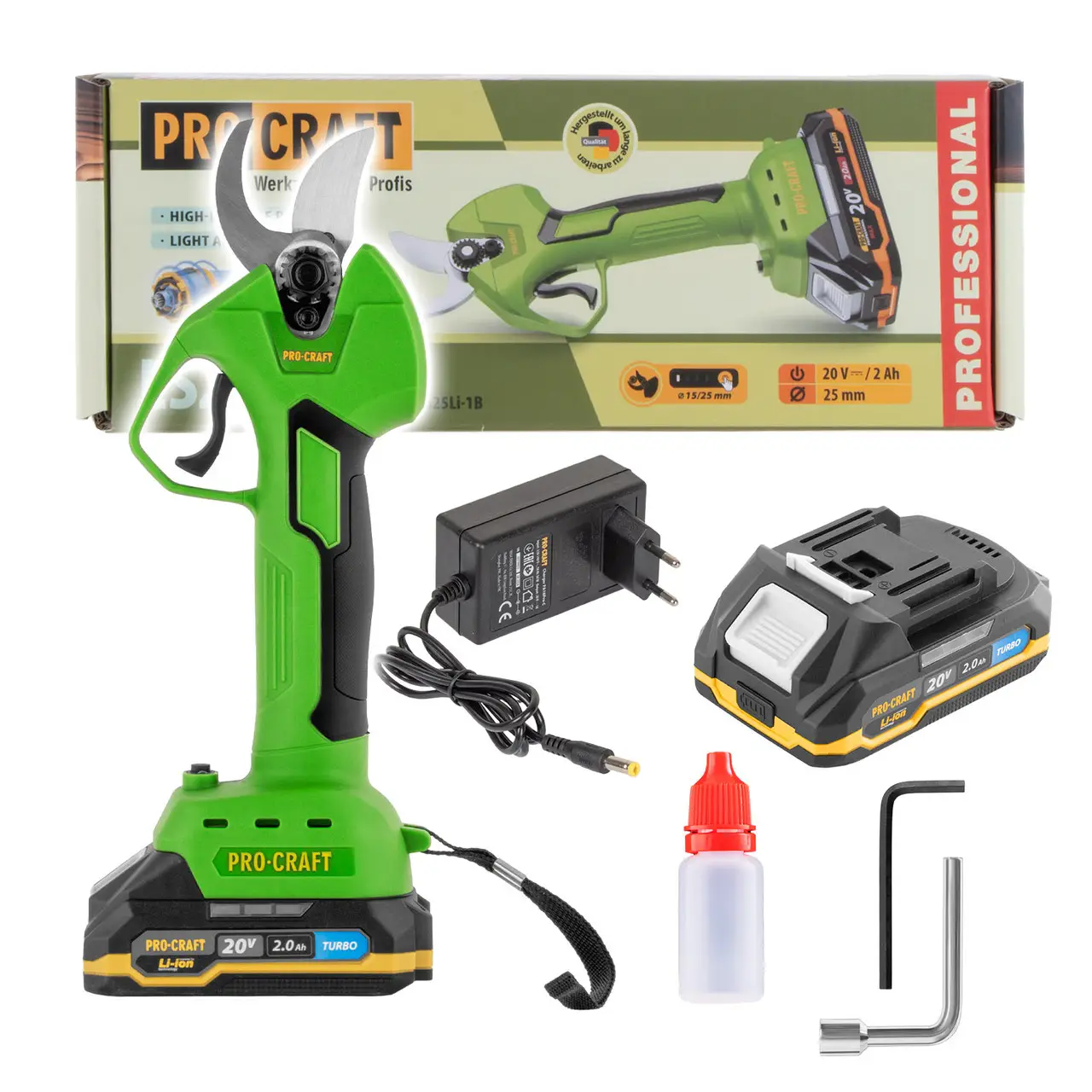 Акумуляторний секатор Procraft ES25Li (з 1 акб)