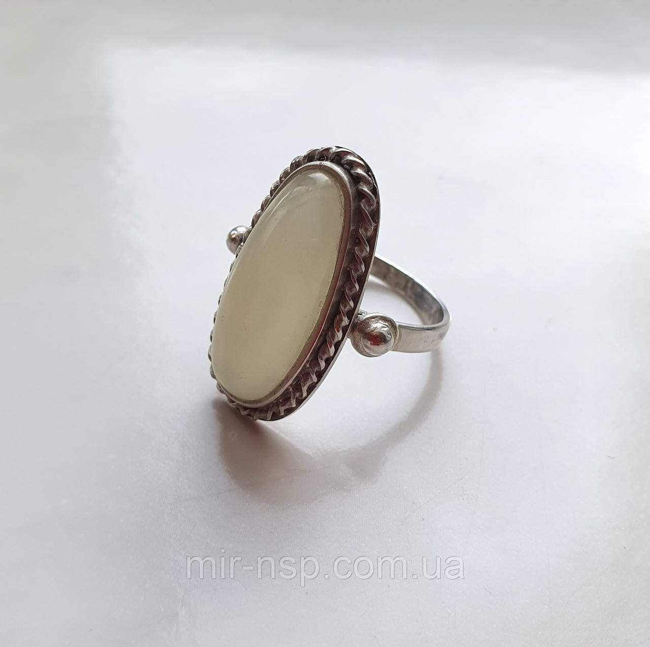 Кільце 100% натуральний бурштин вага 4г розмір 17,6 срібло 925, фото 1