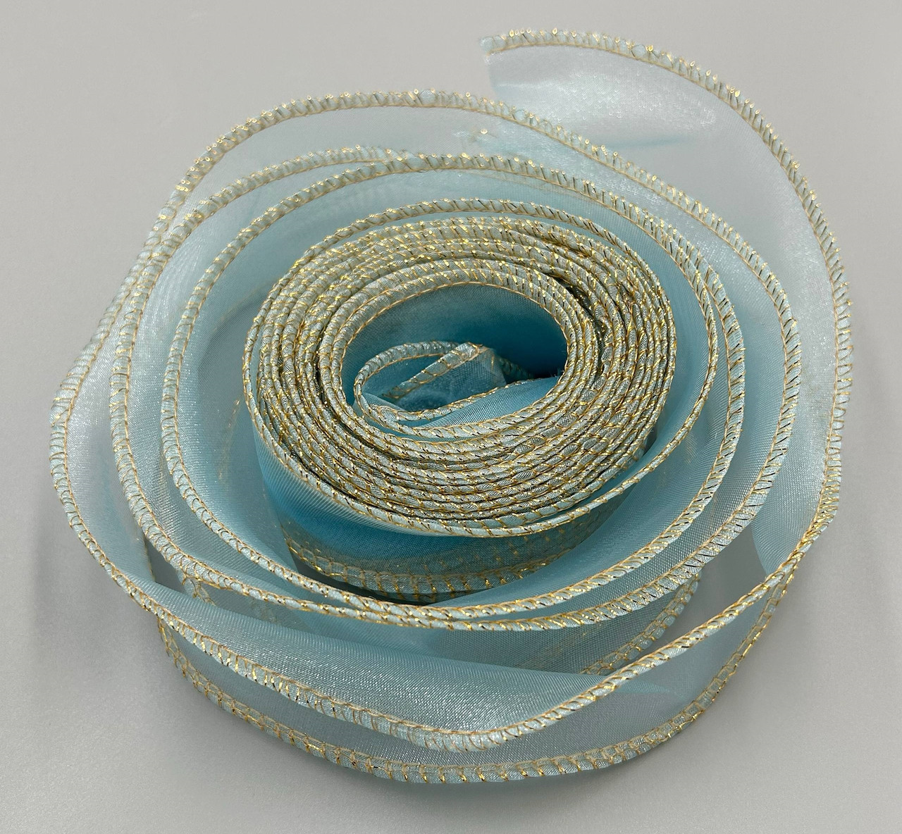 Органза хвиляста з Люрексом / 4,3 см / 8 метрів / Блакитний, фото 1