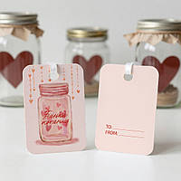 Бірка на День закоханих (50х70мм.) "Банка кохання"