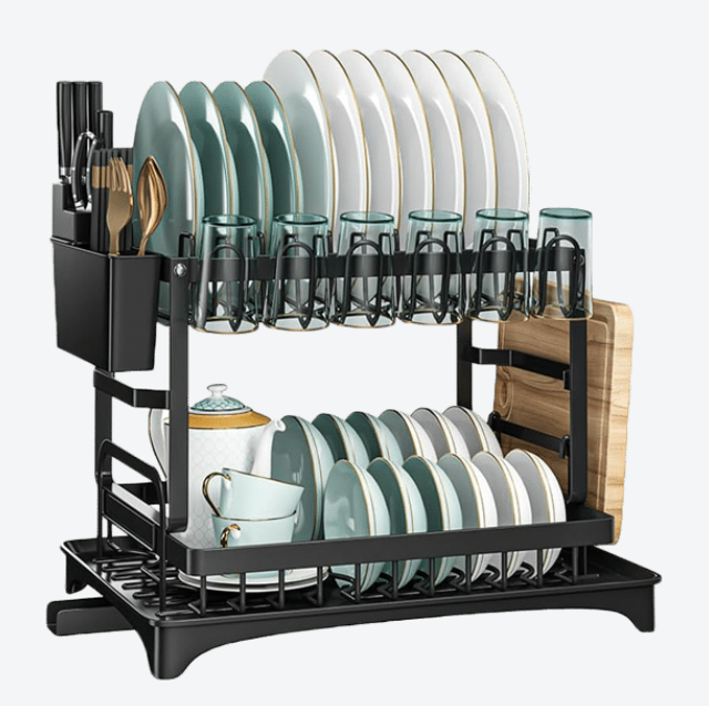 Стелаж кухонний сушарка дворівнева для посуду з піддоном Multifunctional Bowl Rack 969, фото 1