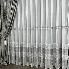 Тюль льон з вишивкою Keten FKN100 на відріз