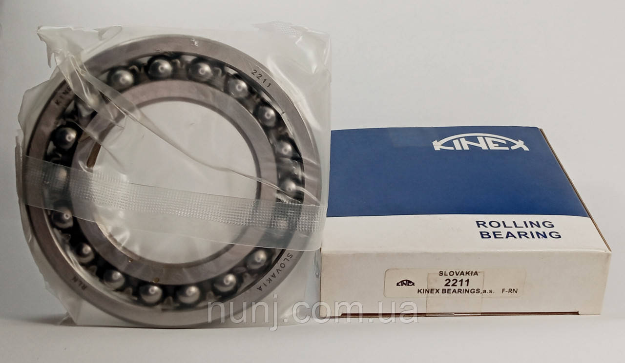 Підшипник 2211 Kinex (1511) розміри: 55*100*25 кульковий сферичний, фото 1