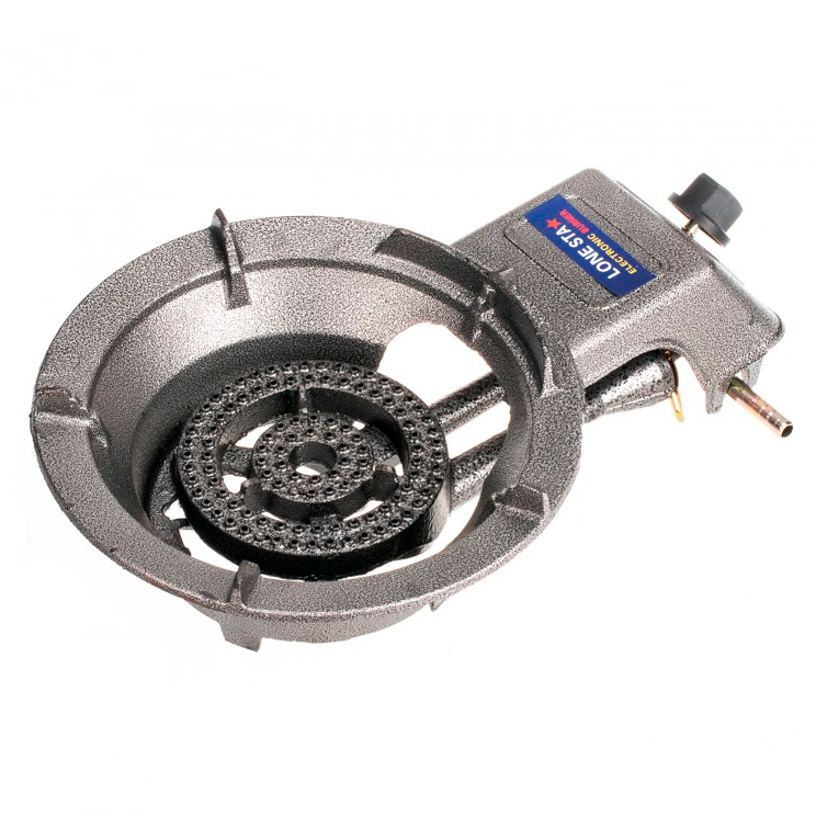 Газова настільна плитка LONE STA 7,5 кВт чавунна з пʼєзопідпалом / Таганок під балонний газ