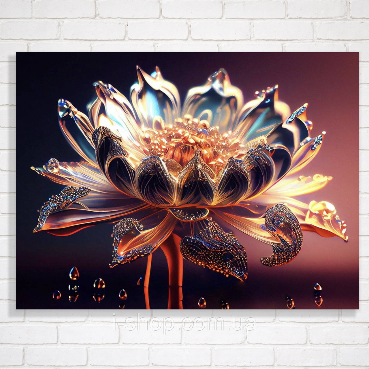 Алмазна мозаїка з рамкою і квітами набір для творчості 30x40 см картина Квітка з казки Dreamtoys, фото 1