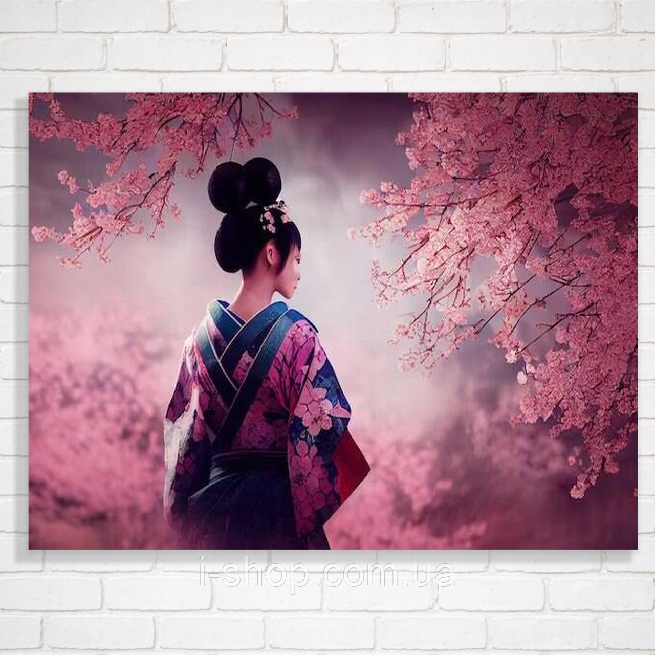 Алмазна мозаїка з рамкою Вишнева наречена 30х40 см дівчина набір для алмазної мозаїки Dreamtoys, фото 1