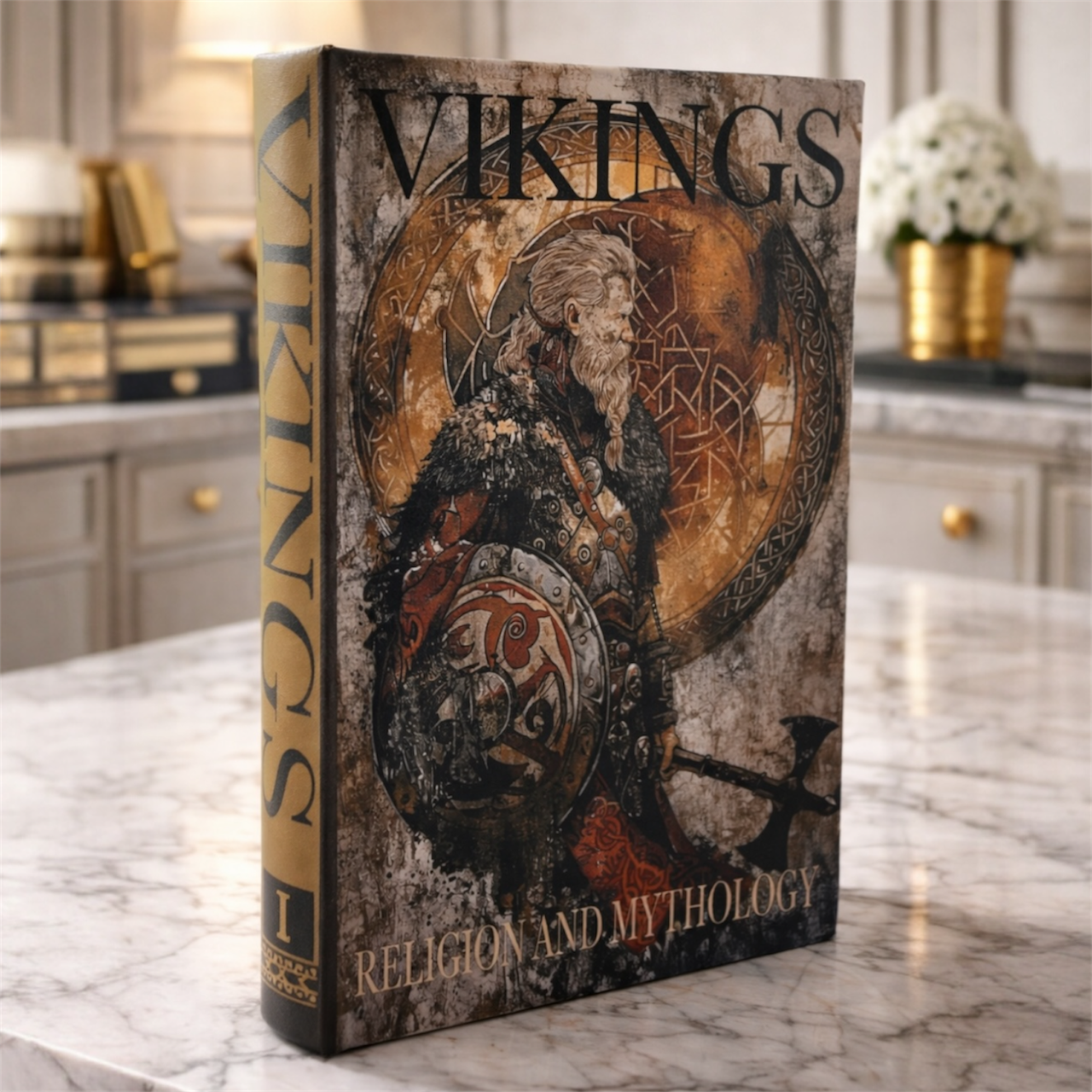 Шкатулка-сейф з металевими дверцятами, Міні-сейф у книзі, книга-сейф "Вікінги", 26х17х5 см, фото 1