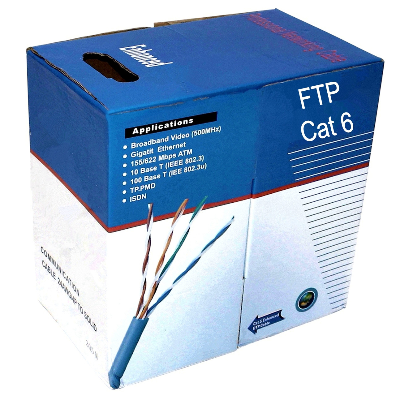 Вуличний мережевий кабель екранована вита пара для зовнішніх робіт для інтернету FTP Cat 6 4x2x0.54 Бухта 305 метрів, фото 1