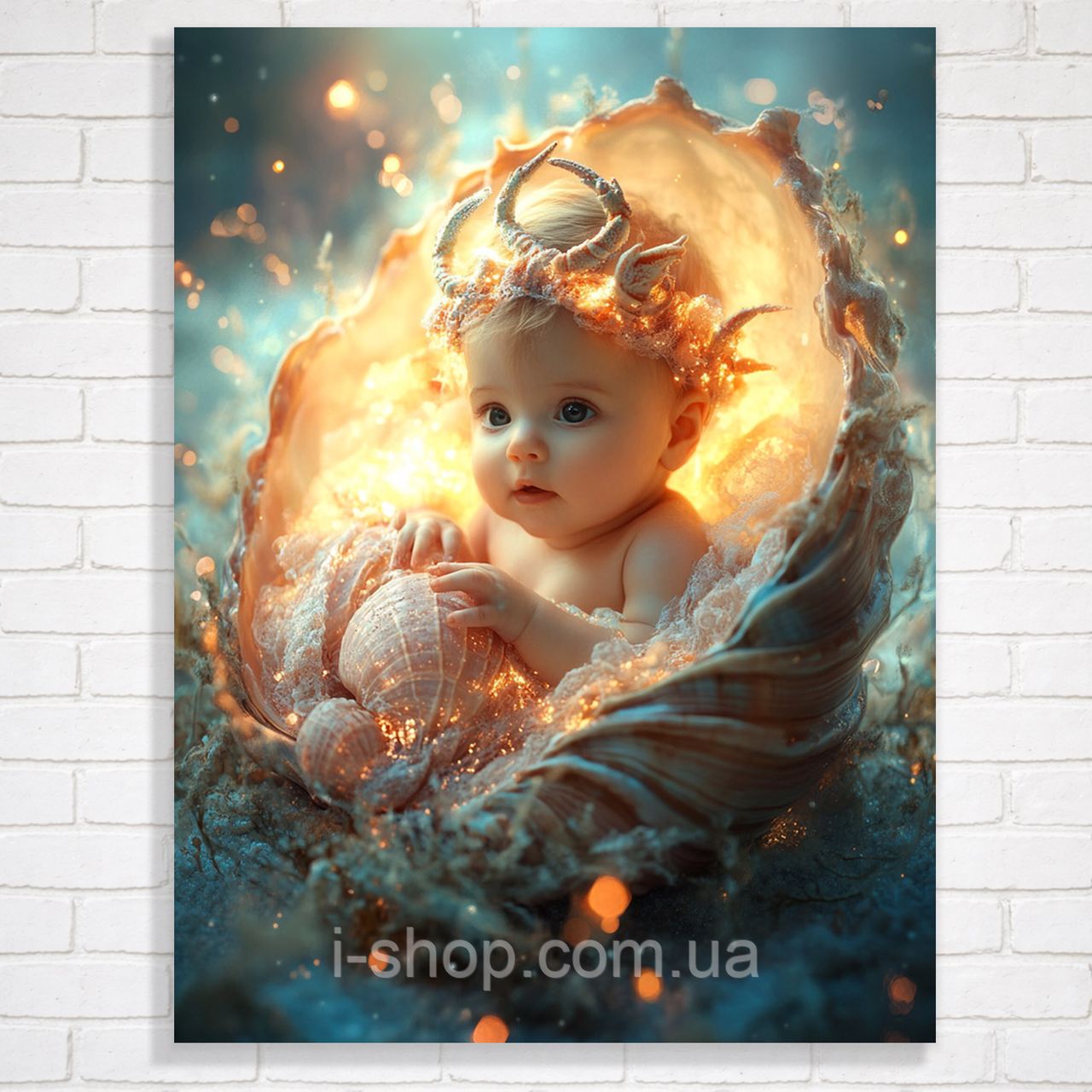 Алмазна мозаїка з рамкою Дитя океану 30x40 см картина алмазна мозаїка для дітей у коробці Dreamtoys, фото 1