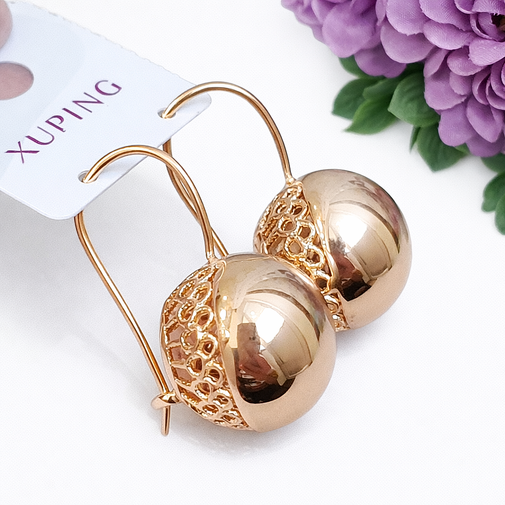 Сережки Xuping Jewelry довжина 3.2см ширина 1.9см медичне золото позолота 18К с1042