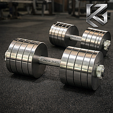 Гантелі набірні 2 по 40 кг металеві без покриття Kachai Zelezo Iron Pro