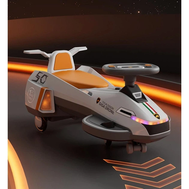 Дитячий електричний толокар Yiyun Giga Drone з підсвіткою та музикою | Велобіг-машинка для дітей, білий, фото 1