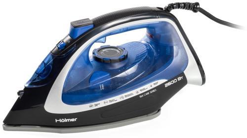 Праска Holmer HIC-2640, синій/чорний, 2600W, кераміка, паровий удар 140 г/хв, постійна подача пари 40 г/хв, вертикальне, фото 1