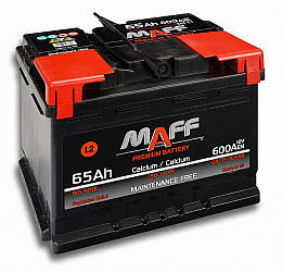 Акумулятор 6СТ-65 L+ (пусковий струм 600 А) необслуговуваний MAFF