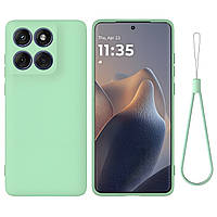 Силіконовий чохол із мікрофіброю для Motorola Moto Edge 60 Fusion м'ятний софт тач бампер