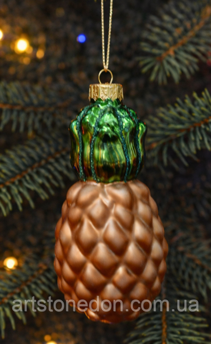 Скляна іграшка на ялинку Ананас (Німеччина), фото 1