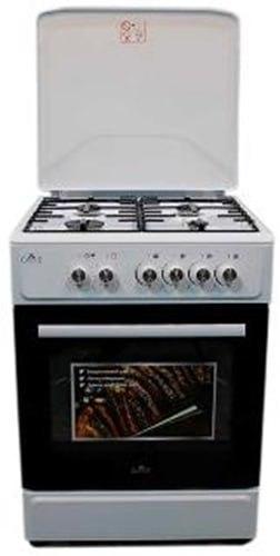 Плита газова Castle CG-60W, білий, поворотні перемикачі, 4 газові конфорки, автопідпал інтегрований, решітка металева емальована,, фото 1