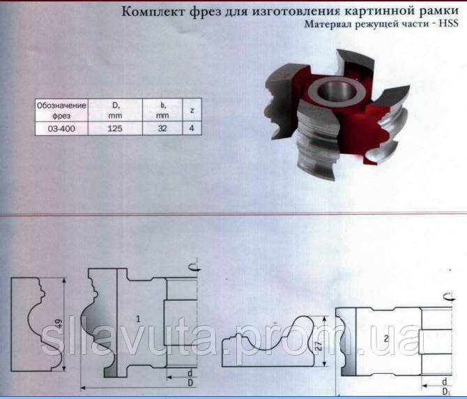 Комплект фрез для изготовления картинной рамки (03-400) - фото 3 - id-p452845132