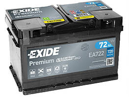 Акумулятор 6СТ-72 R+ (пусковий струм 720 А) низький необслуговуваний Premium Exide