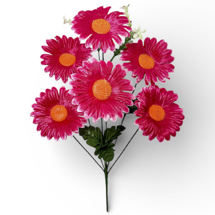 Штучні квіти букет ромашка атласна кольорова, 34см, фото 1