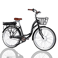 Велосипед з електроприводом 26" ST Dorozhnik eAQUAMARINE BH рама-17" 36B 13А*г 500Вт чорний з кошиком 2026