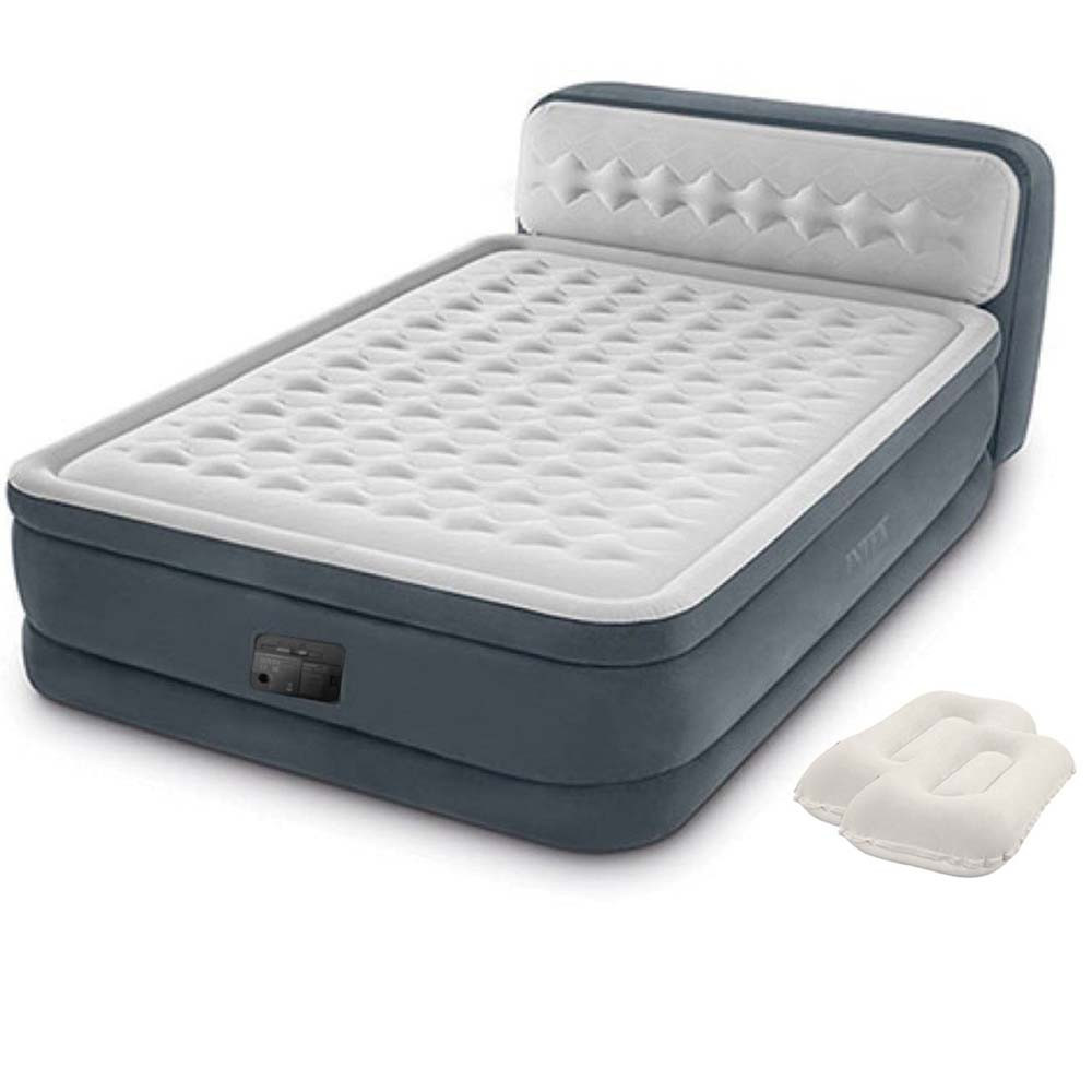 Надувне ліжко Intex 64448-2, 152 x 203 x 46 (152 х 236 х 86 см), вбудований електронасос, подушки. Двоспальне, фото 1