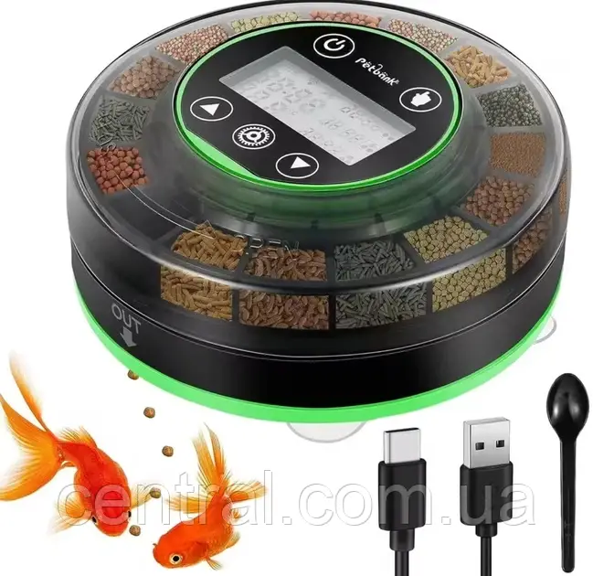 Автоматична годівниця для риб Papettly CY-109, 100 мл, чорна (my-19041), фото 1
