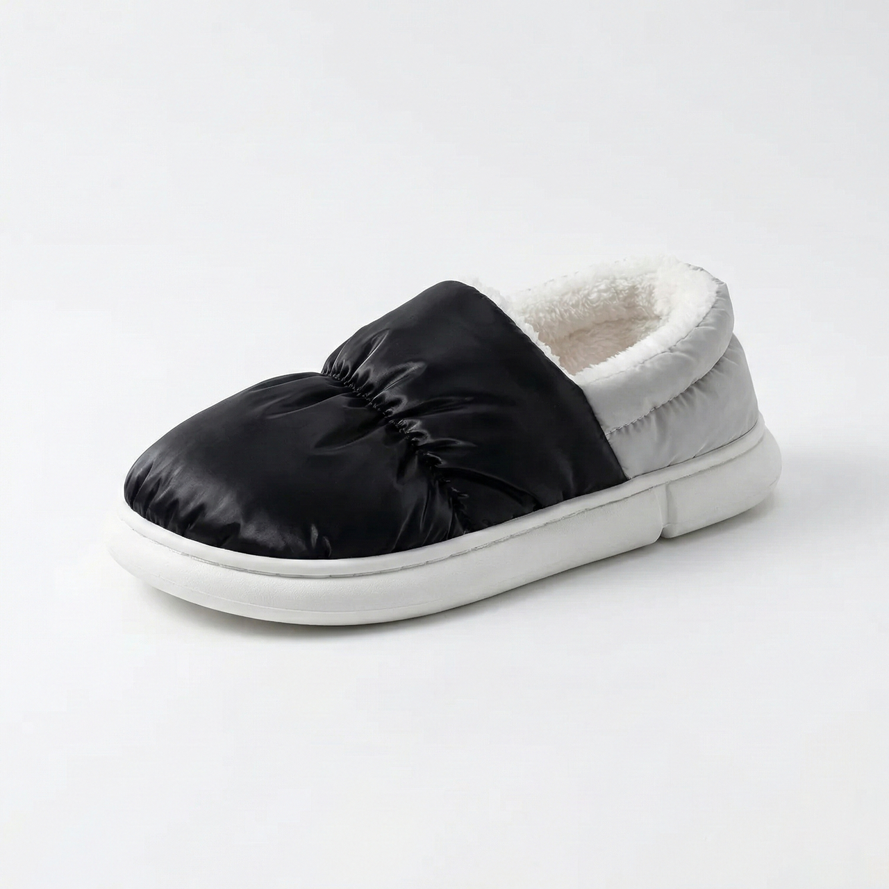 Капці-дутіки (Чуні) зимові Двоколірні Чорно-Сірі теплі на хутрі (36-45) Унісекс, фото 1