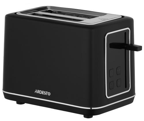 Тостер Ardesto T-K301E, чорний, 800W, 2 тости, 2 відділення, 7 режимів підсмажування, дисплей з індикацією часу приготування,, фото 1