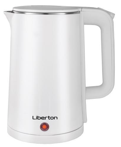 Електрочайник Liberton LEK-6824, білий, 1500W, 1.8л, дисковий, подвійна стінка (нержавіюча сталь+пластик), автовідключення,, фото 1