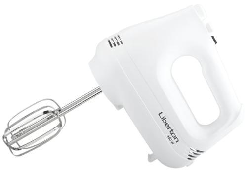 Міксер Liberton LHM-2801, білий, 350W, ручний, 6 швидкостей, турбо режим, вінчики, гаки для замісу тіста, корпус з ABS пластику, фото 1