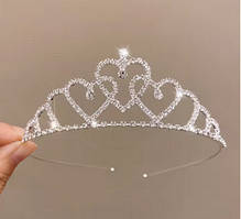 Діадема Сердечка для дівчинки з кристалами