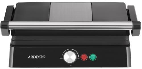 Електрогриль Ardesto GH-1800MB, чорний/сріблястий, 1800W, механічне керування, антипригарне покриття, знімний лоток для збирання, фото 1