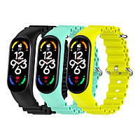 Ремінець для Xiaomi mi band 3 4 5 6 7 / ремінці на сяомі, ксіомі мі бенд / силіконовий ремінець до фітнес-браслету