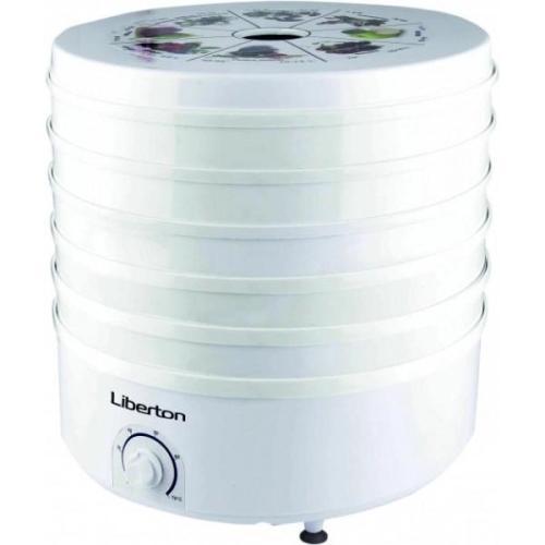 Сушарка овочів та фруктів Liberton LFD-5220, білий, 550 Вт, механічне керування, об'єм 20л, 5 ярусів, регулювання висоти, діапазон, фото 1