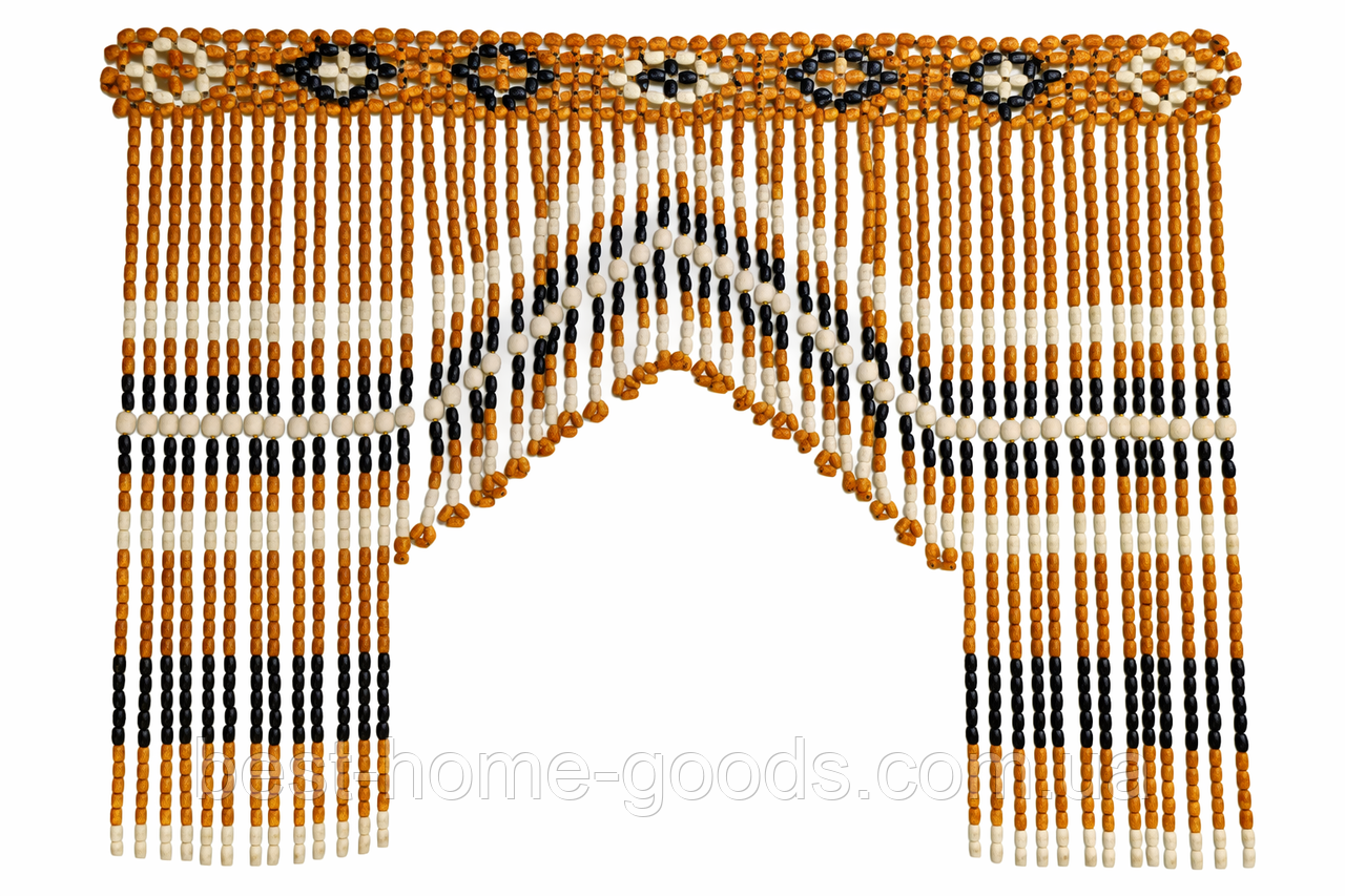 Арочна штора з дерев’яних намистин | Рудо-коричнева арка | 100×200 см | декоративна дерев’яна фіранка, фото 1