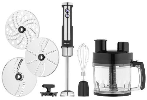 Блендер Ardesto HBSG-1000WHCHSL, чорний, 1000W, занурювальний, 5 швидкостей з плавним регулюванням, турборежим, 7 насадок,, фото 1