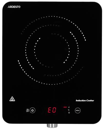 Настільна плита Ardesto ICS-B116, чорний, 1800W, індукційна, сенсорне керування, 1 конфорка 19см, загартоване скло, дисплей,, фото 1