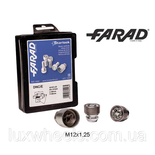 FARAD STARLOCK |Гайки секретки М12х1.25х25 Конус Кільце, що обертається (Nissan, Infiniti), фото 1