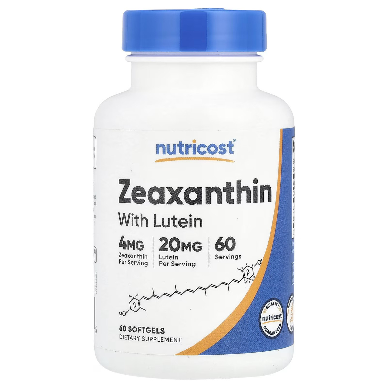 Лютеїн і зеаксантин Nutricost Zeaxanthin with Lutein, 60 Softgels, фото 1