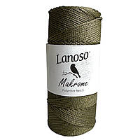 Пряжа Lanoso Macrame PP 3 nm № 329 темно-зелений (Ланосо Макраме ПП 3мм)
