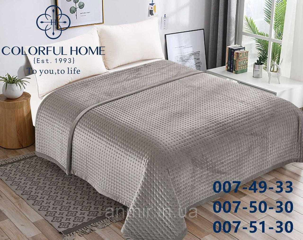 Покривало на ліжко велюрове з наволочками розмір Євро, кольору міксом